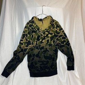 Adidas Men's Originals Camo Dip Dye Pullover Hoodie Brown Fleece Ombre (Size M)